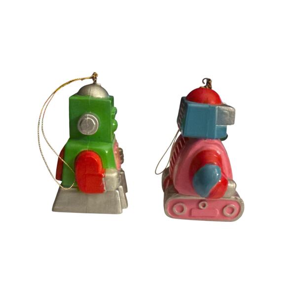 RARE Vintage 1985 Enesco Robot Hanging Ornament Style Collectible Pink & Green - Picture 3 of 7